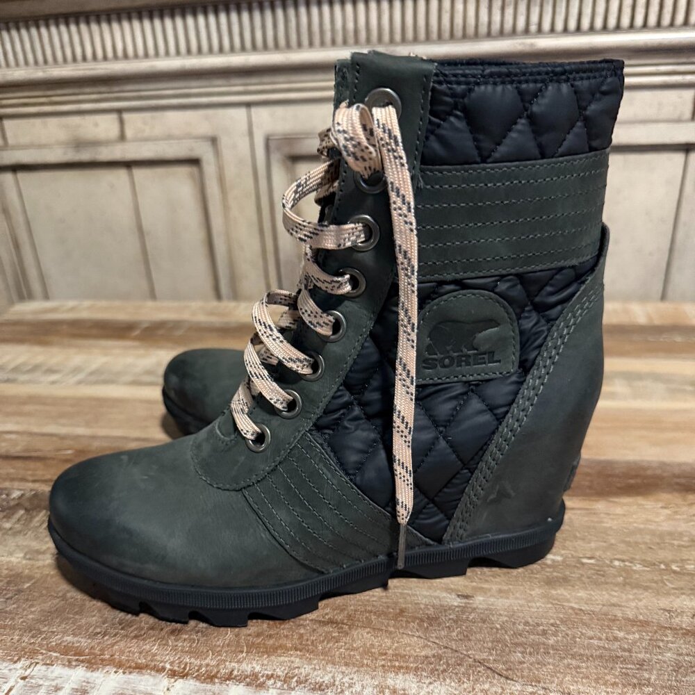 Sorel Women's Lexie Wedge Boot Slate Size 8 - Picture 2 of 7